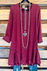 Right Timing Tunic/Dress - Crimson
