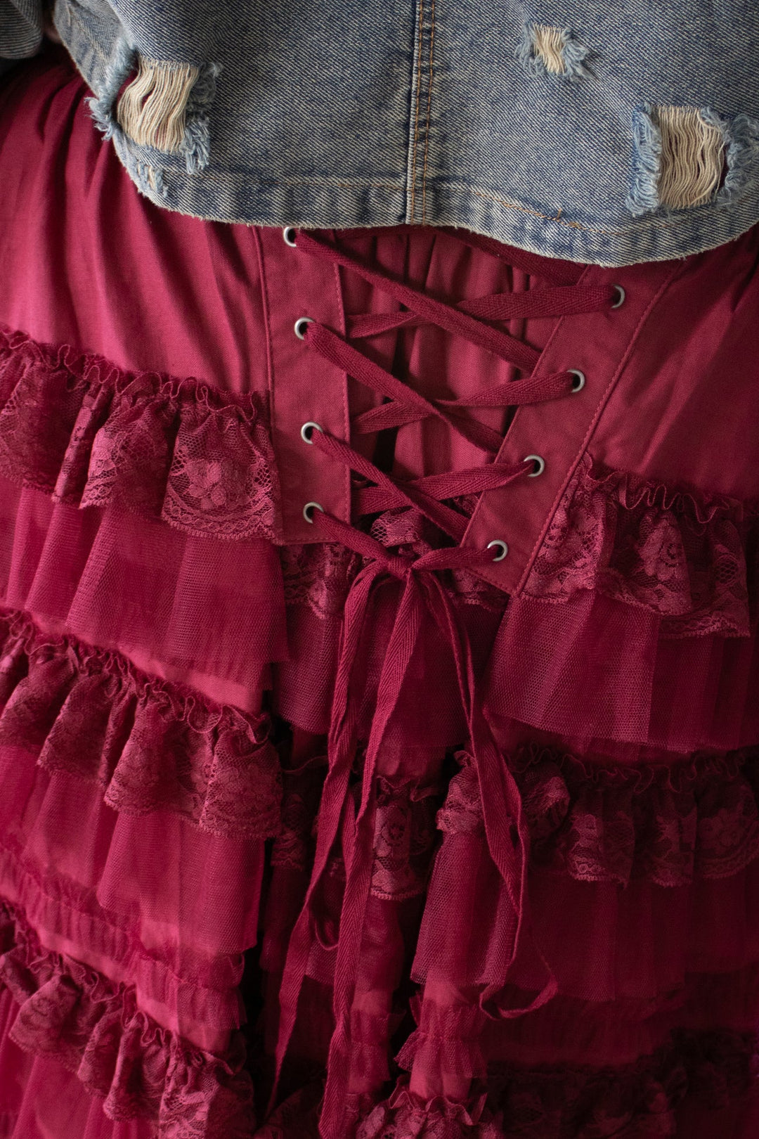 PRE ORDER: Victorian Romance Skirt - Cranberry