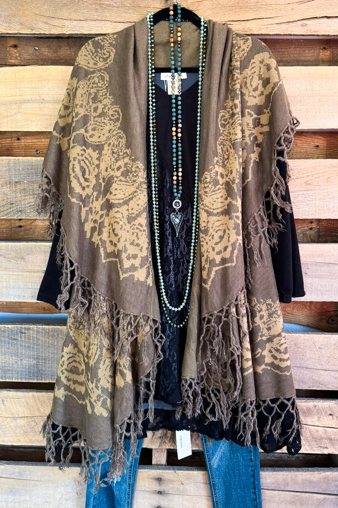 Daily Basis Spotted Poncho Vest - Taupe