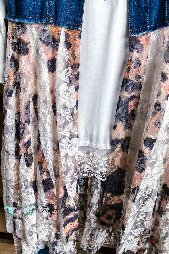AHB EXCLUSIVE: All The While Oversized Vest - Denim/Leopard - 100% COTTON
