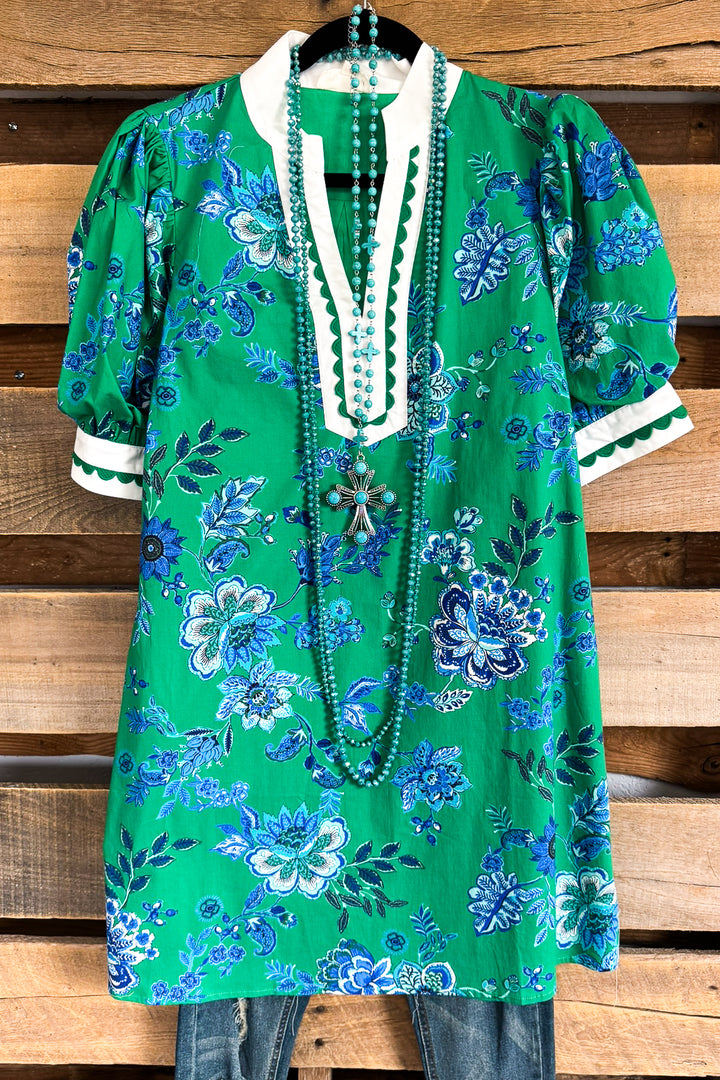 Sweetheart Season Dress - Green - 100% COTTON - SALE