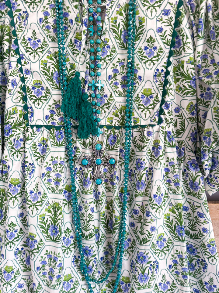Summer Stroll Tunic/Dress - Green - 100%COTTON - SALE