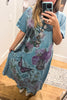 The Painted Garden Heirloom Blue Maxi Dress - 100% Cotton