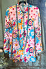 Vibrant Flair Tunic - Turquoise/Pink