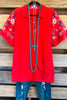 Designed Ready Blouse - Red Orange - Linen Blend