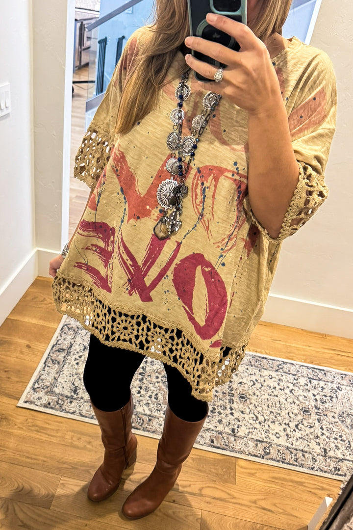 Free Spirit Love Cotton Oversized Tunic/Top – 100% Cotton - Made in USA