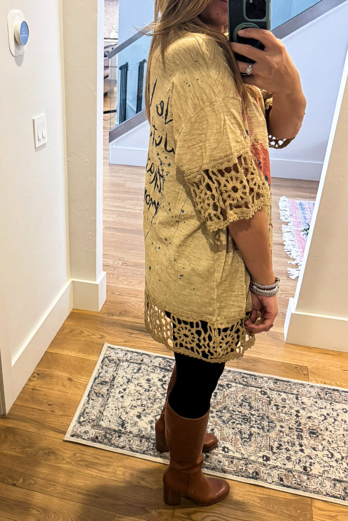 PRE ORDER :  Free Spirit Love Cotton Oversized Tunic – 100% Cotton - Made in USA