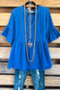 Herd It All Before Tunic - Denim Blue - 100% Cotton