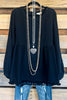 Simple And Sweet Gauze Top - Black - 100% COTTON