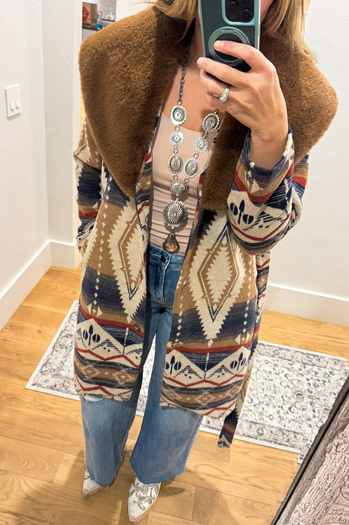 Frontier Ridge Fur Collar Jacket - Navy