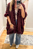 Moonlit Charm Faux Fur Cape - Burgundy