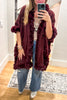 Moonlit Charm Faux Fur Cape - Burgundy