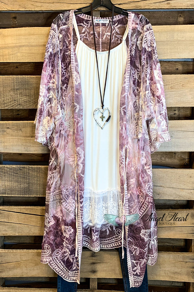 AHB EXCLUSIVE: More Than Just a Friend Lace Kimono - Plum