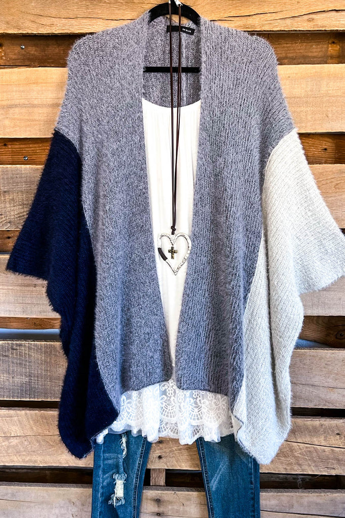 Set The Bar High Poncho/Kimono - Grey