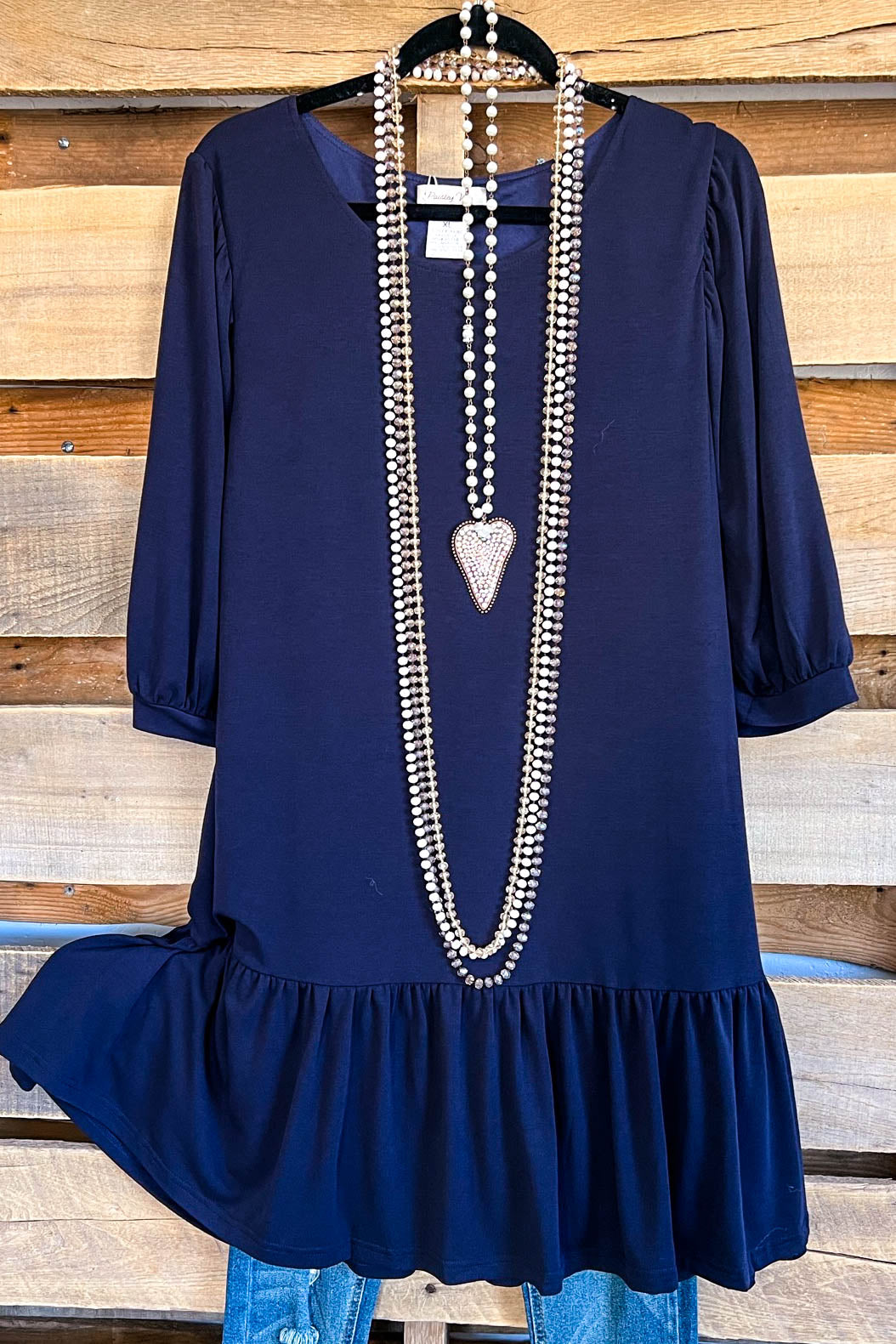 Keeps Getting Better Dress - Navy Blue - SALE