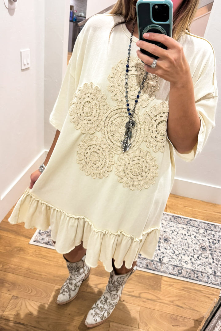 Saving Grace  Oversized Dress - Natural - Cotton Blend