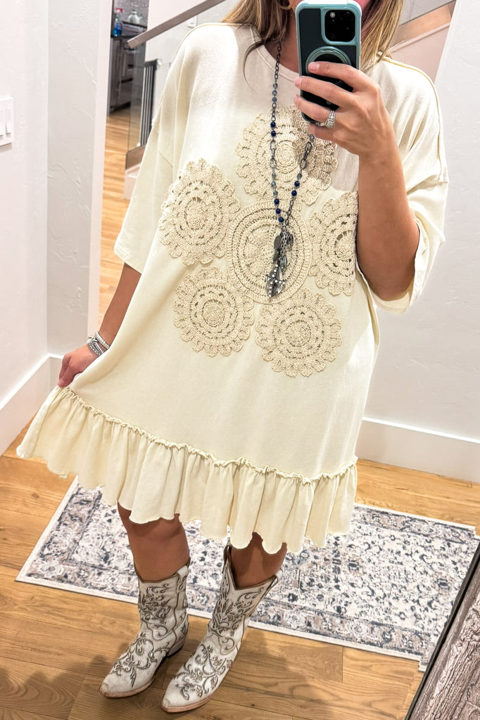 Saving Grace  Oversized Dress - Natural - Cotton Blend