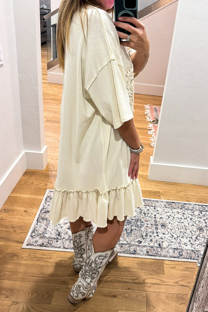 Saving Grace  Oversized Dress - Natural - Cotton Blend