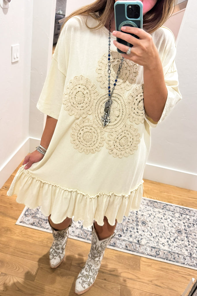 Saving Grace  Oversized Dress - Natural - Cotton Blend