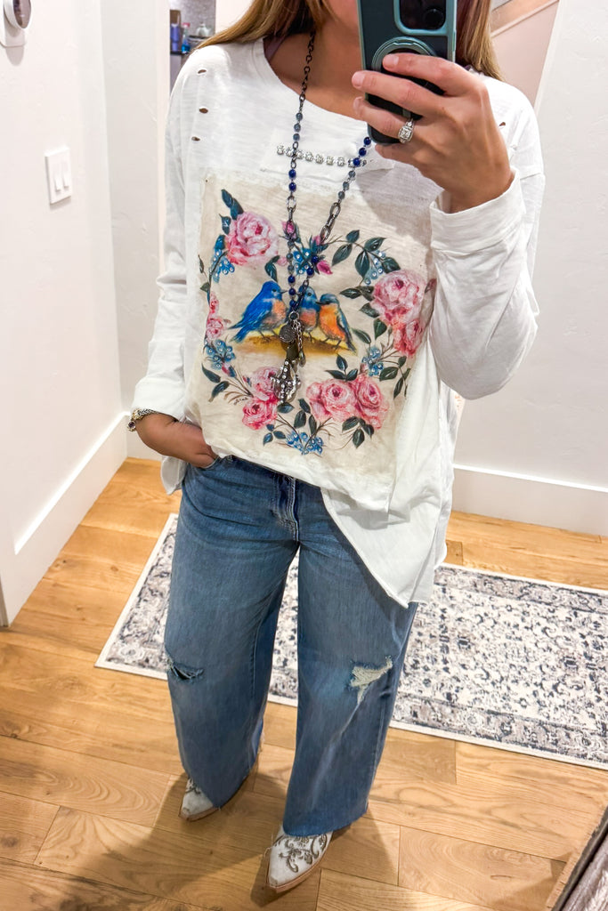 Songbirds Floral Cotton Top - 100% Cotton