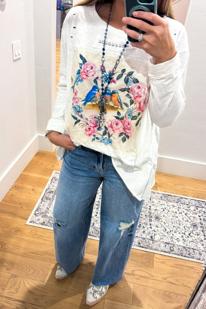 Songbirds Floral Cotton Top - 100% Cotton
