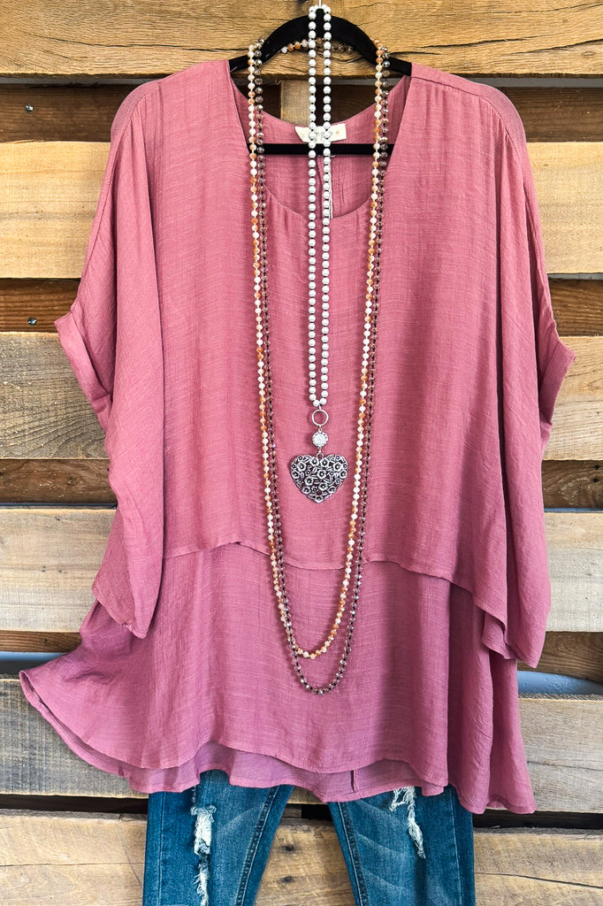 Layered Love Tunic - Dusty Rose