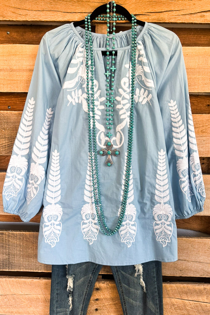 AHB EXCLUSIVE: Staying The Same Tunic - Light Blue -100% COTTON