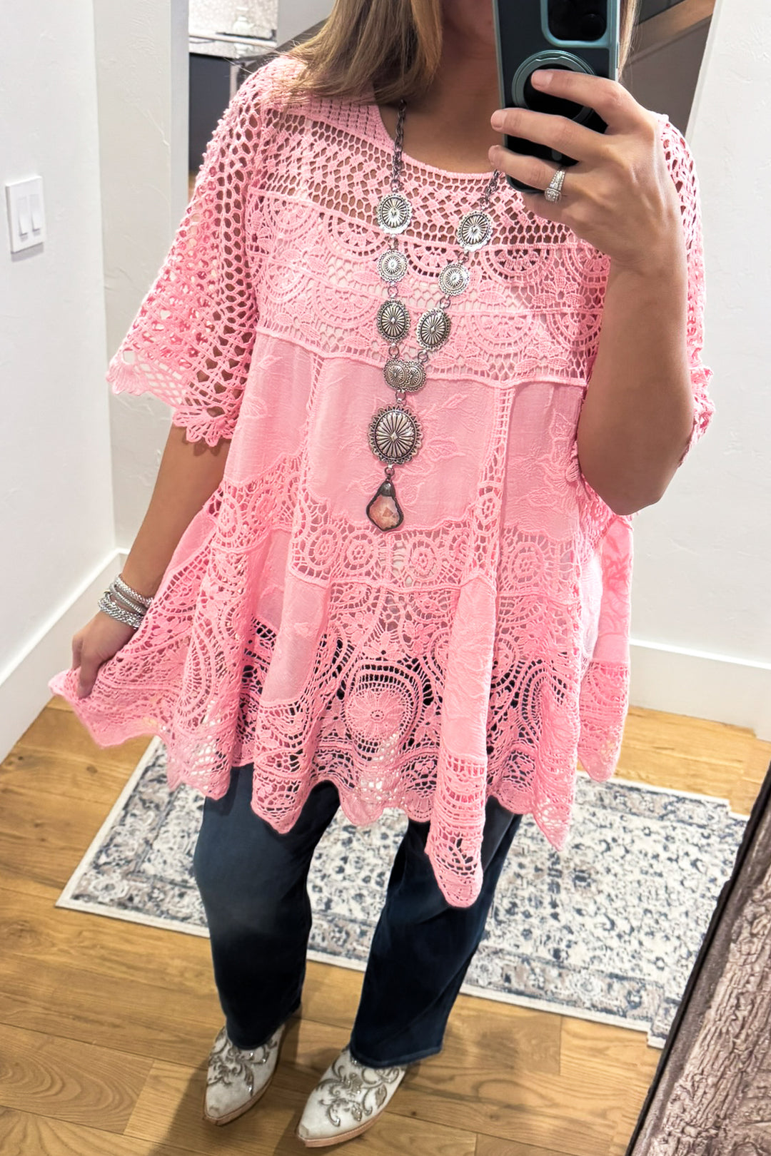 AHB EXCLUSIVE: Delightful Details Cotton Top - Pink - 100% COTTON
