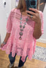 AHB EXCLUSIVE: Delightful Details Cotton Top - Pink - 100% COTTON