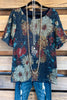 Charming Twist Blouse - Teal/Taupe/Red