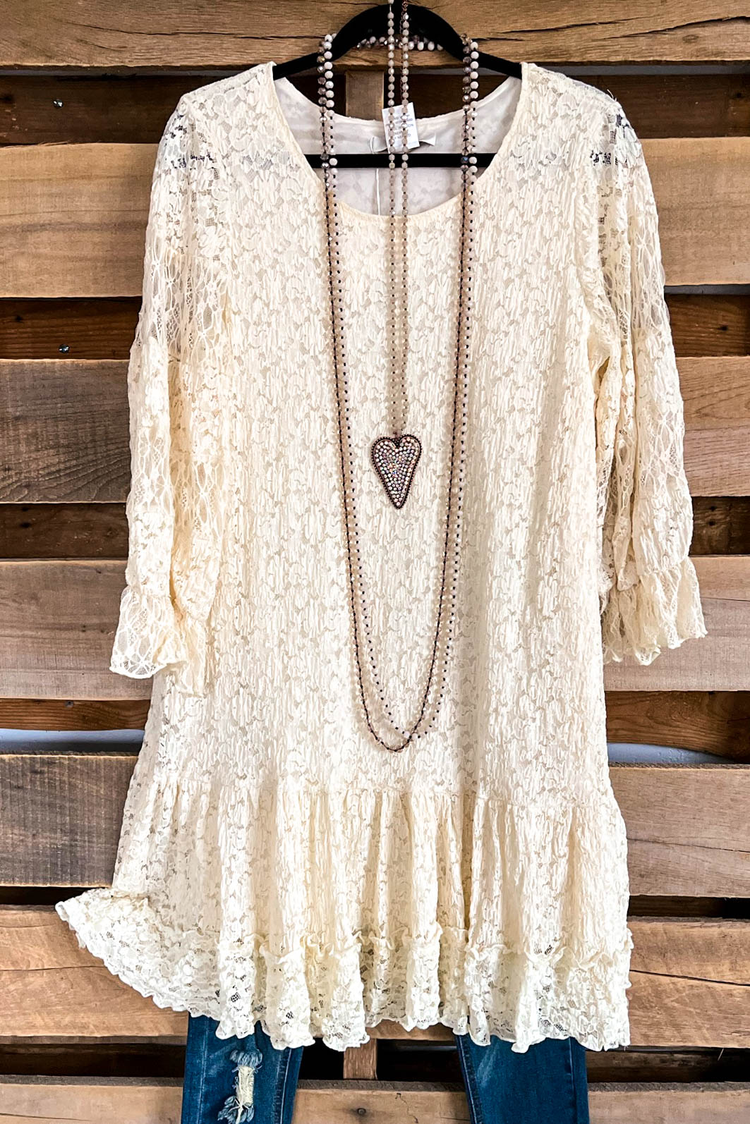 Swept Off My Feet Dress - Beige - SALE