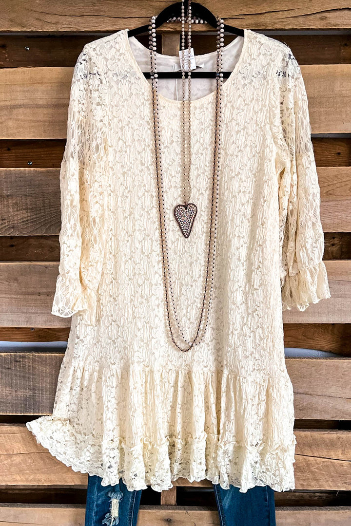Swept Off My Feet Dress - Beige - SALE