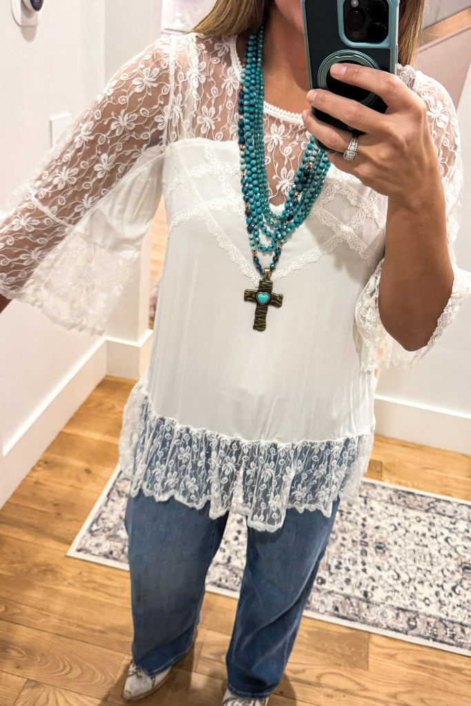 Mix And Mingle Top- Ivory (size 6 to 12) .