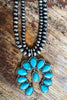 Majestic Squash Necklace - Turquoise & Sliver