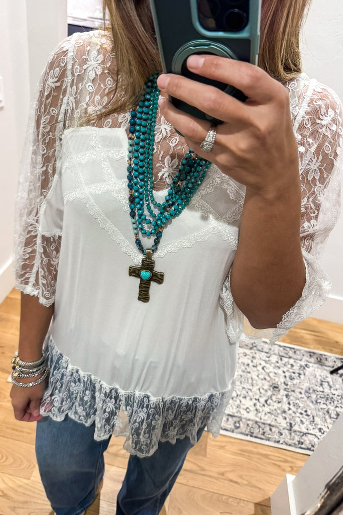 Mix And Mingle Top- Ivory (size 6 to 12) .