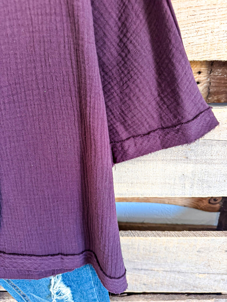 Carefree Moments Tunic - Plum - 100% COTTON