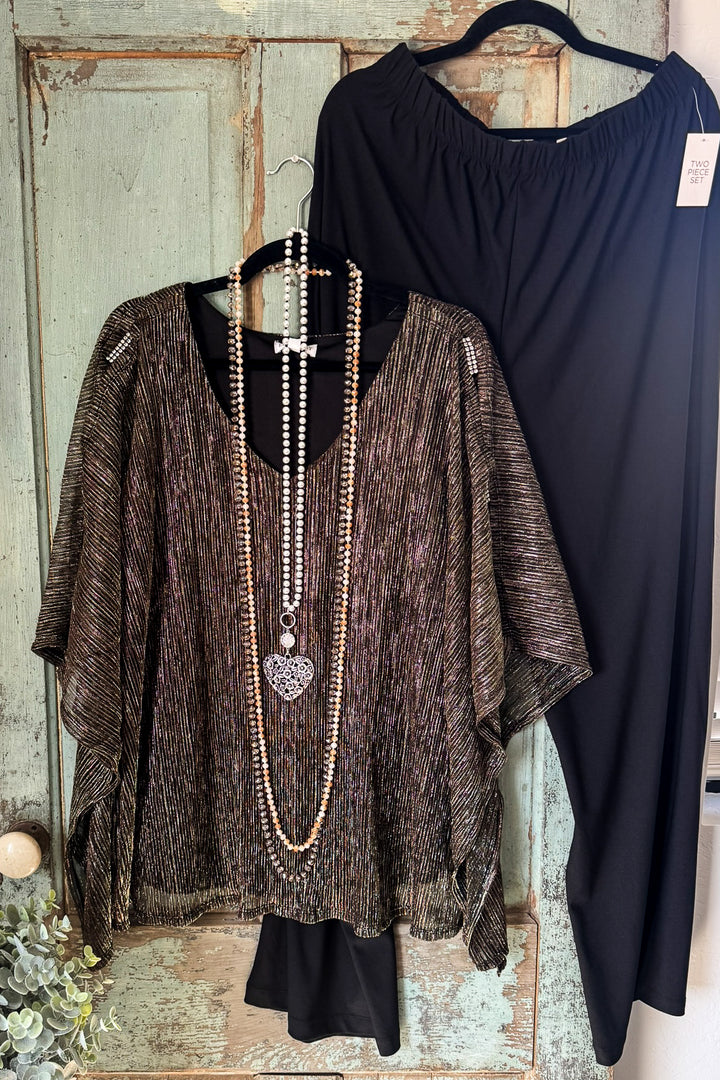 Exclusive 2 Piece Pant Set - Bronze/Gold/Black