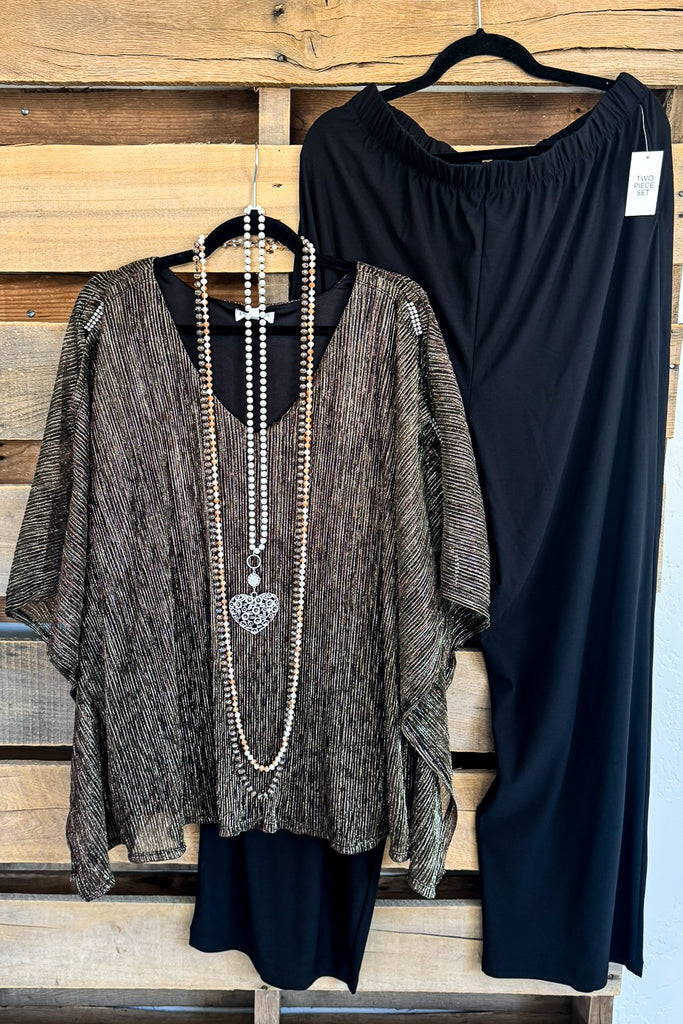 Exclusive 2 Piece Pant Set - Bronze/Gold/Black