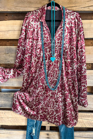 Miss You More Embroidered Poncho Vest - Berry