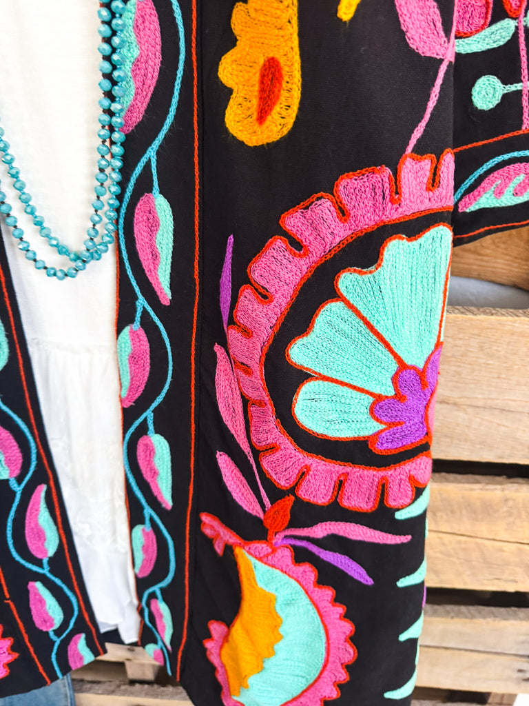 AHB EXCLUSIVE: Midnight Dreamer Duster/Cardigan - Black - 100% COTTON