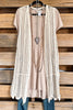 Delicate Touch Vest Cardigan - 100% Cotton - Beige