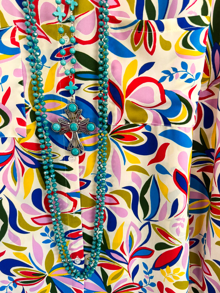 Bright Start Top - Ivory Multi