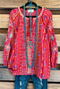 Return My Love Tunic - Tomato Red