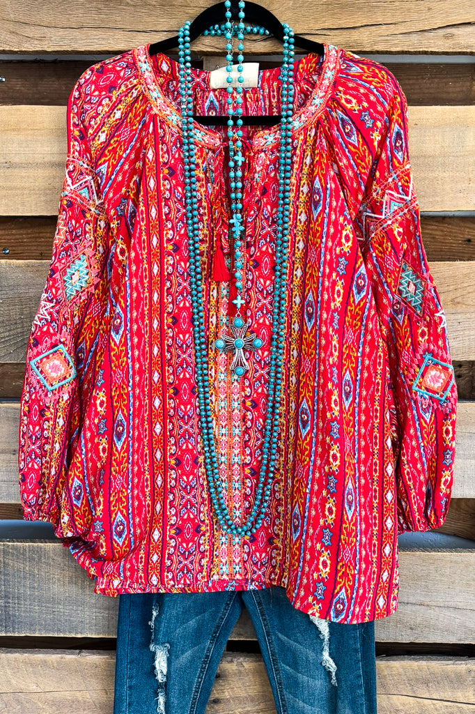 Return My Love Tunic - Tomato Red