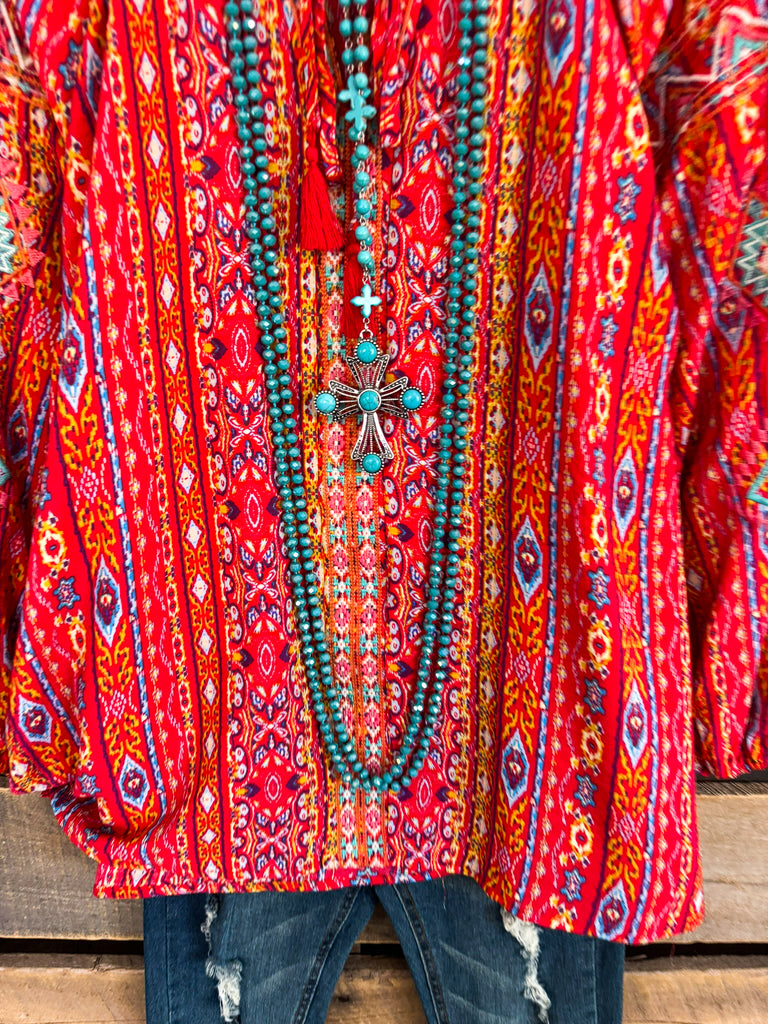 Return My Love Tunic - Tomato Red