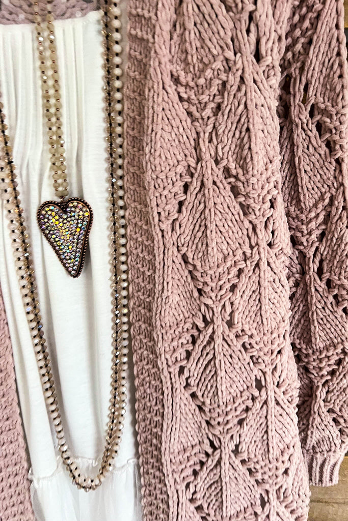 Gratifying Comfort Cardigan - Mauve