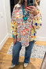 Wildflower Walks Oversized Blouse  - Green Yellow Multi