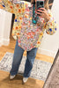 Wildflower Walks Oversized Blouse  - Green Yellow Multi