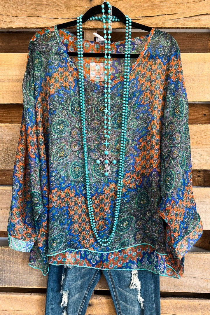 No Holding Back Oversized Sheer Top  - Multi - SALE