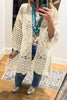 Gracefully Polished Crochet Cardigan - Natural - COTTON BLEND